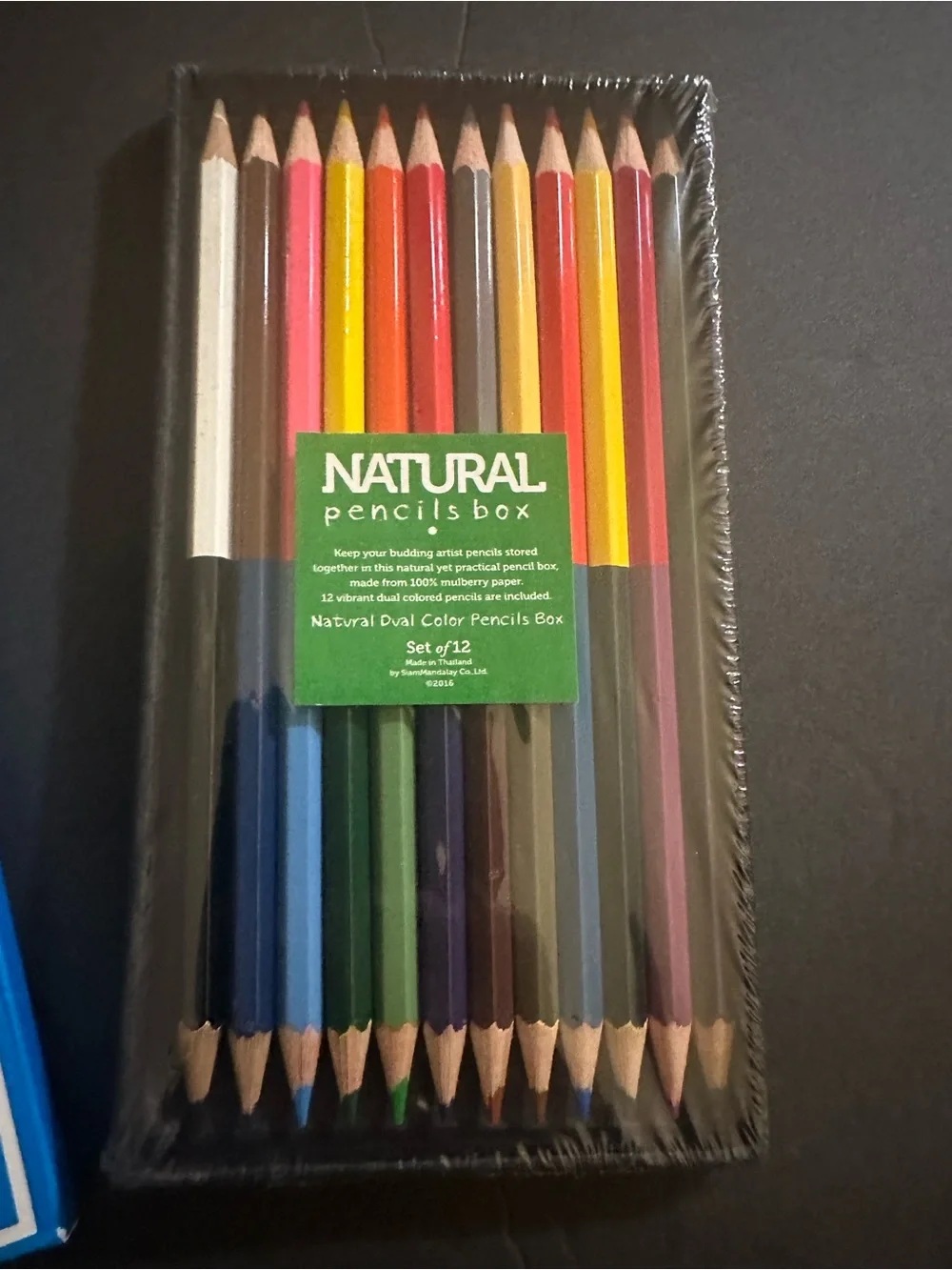 Embrace Your Creativity Kids Pencil Case - Aqua and 2 pks double colored pencils